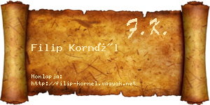 Filip Kornél névjegykártya