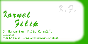 kornel filip business card